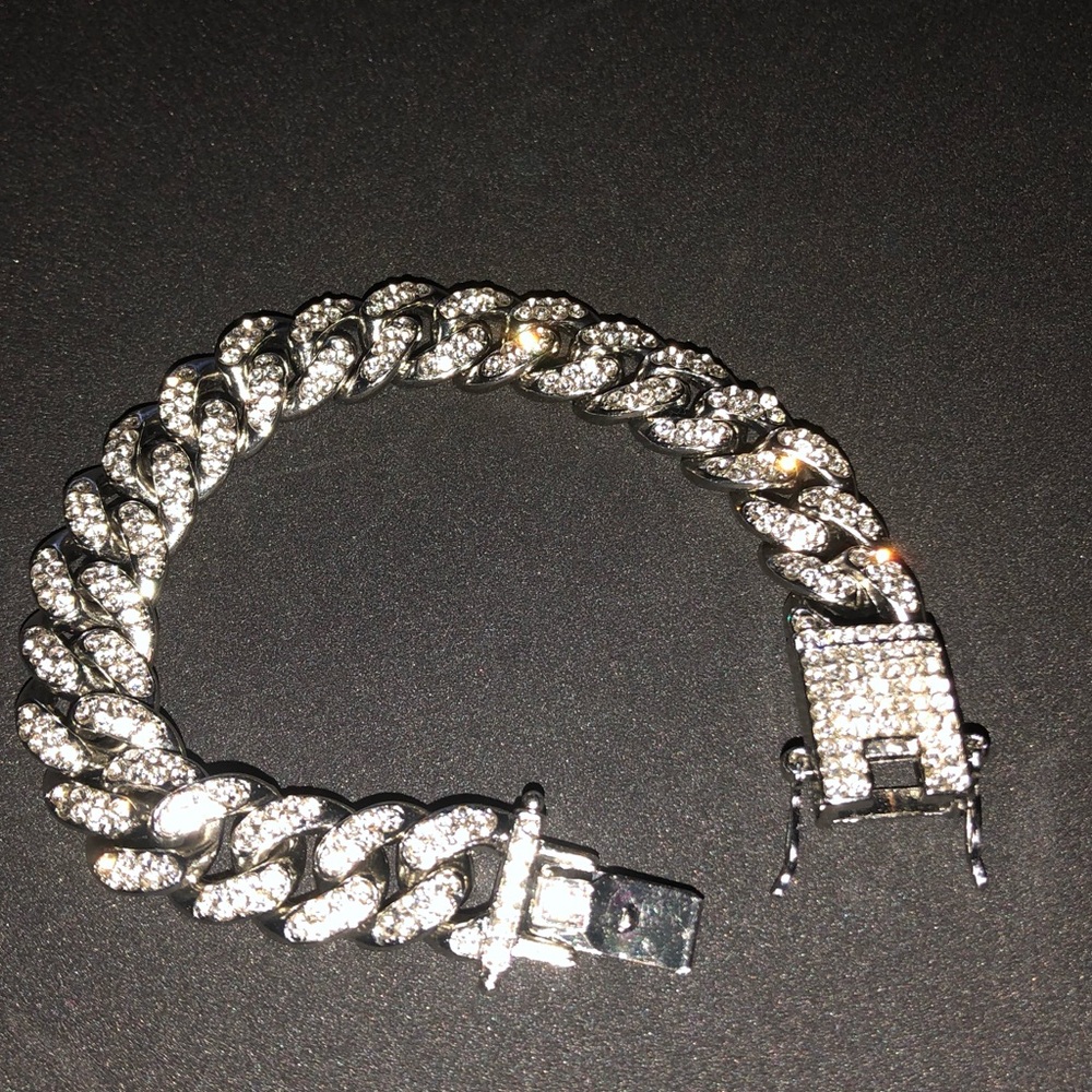 💎 SILVER ICEY CUBAN LINK BRACELET